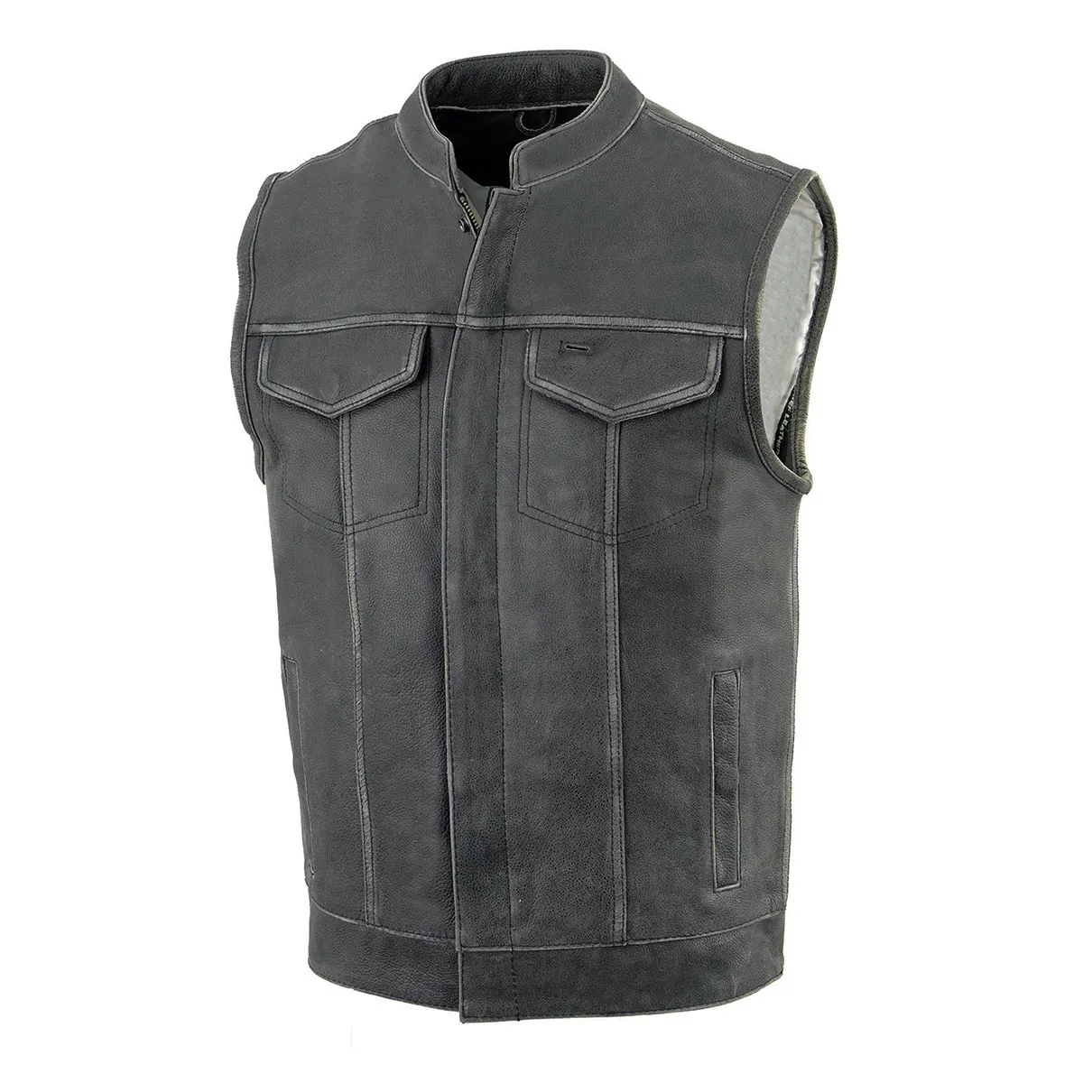 Milwaukee Leather Men's Premium Leather Club-Style Motorcycle Vest