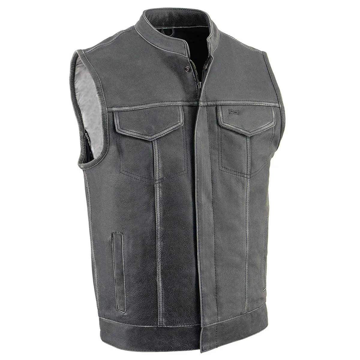 Milwaukee Leather Men's Premium Leather Club-Style Motorcycle Vest