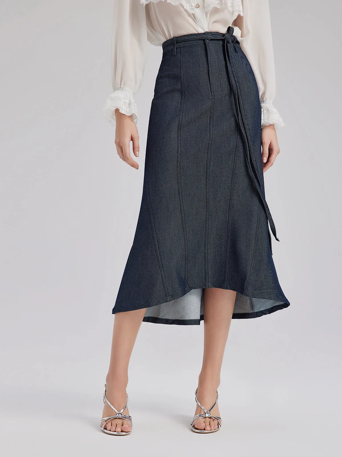 Minimalist Vintage Blue Denim Skirt