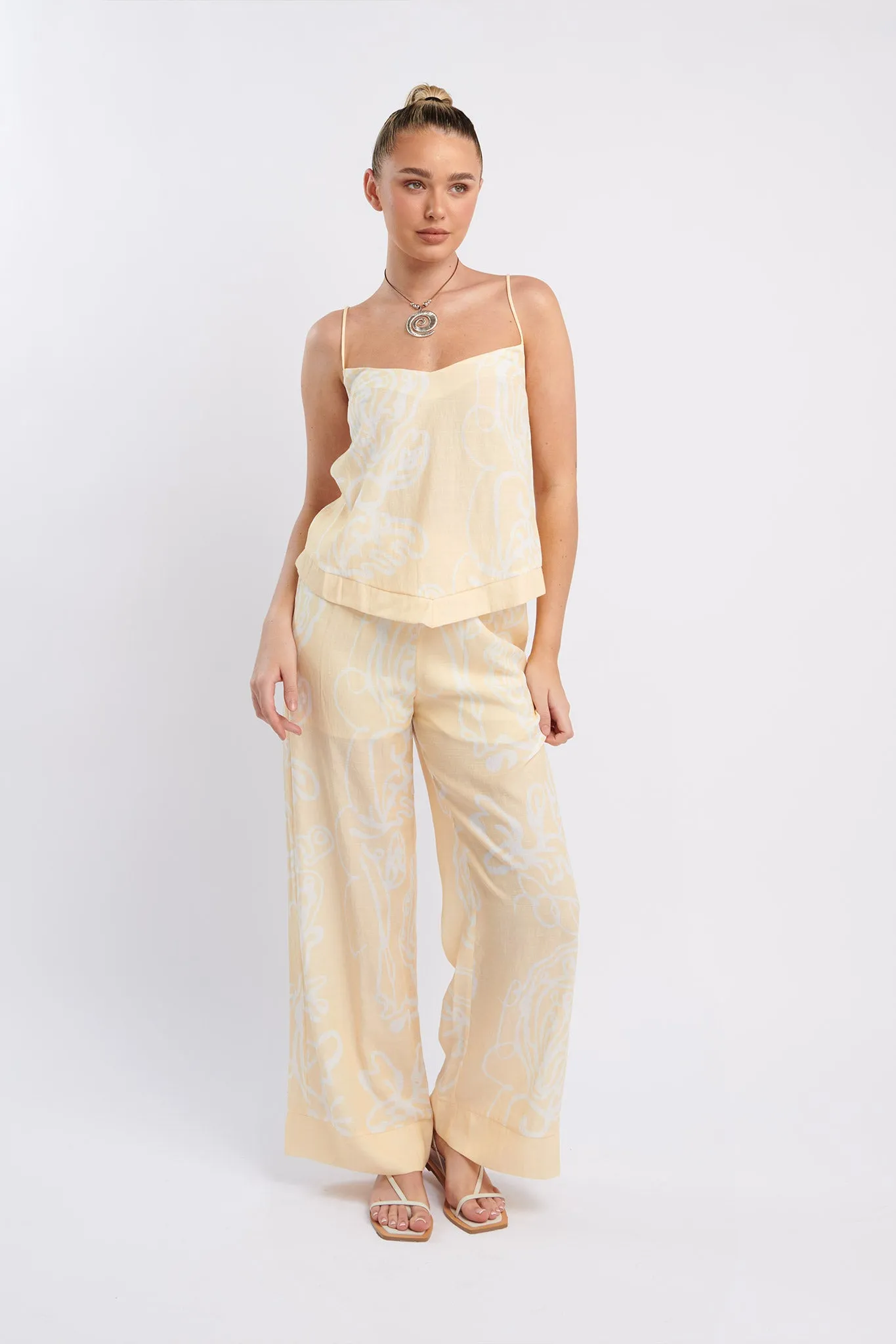 Oceania Long Pants Print Yellow