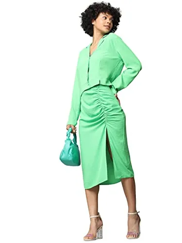 Only Women's Midi Skirt (15269325-Classic Green_Green_L)