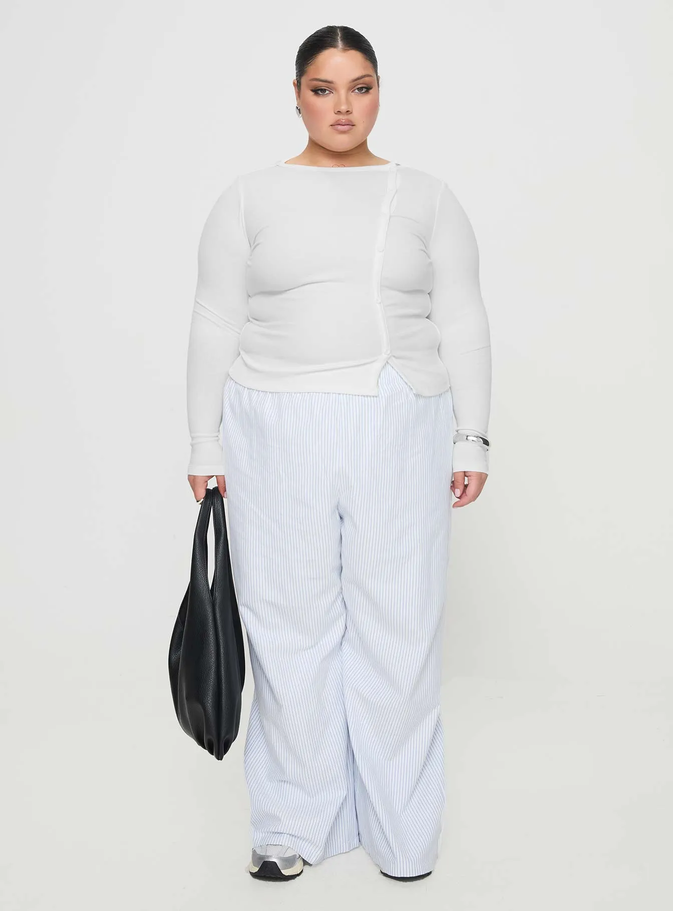 Passoni Long Sleeve Top White Curve