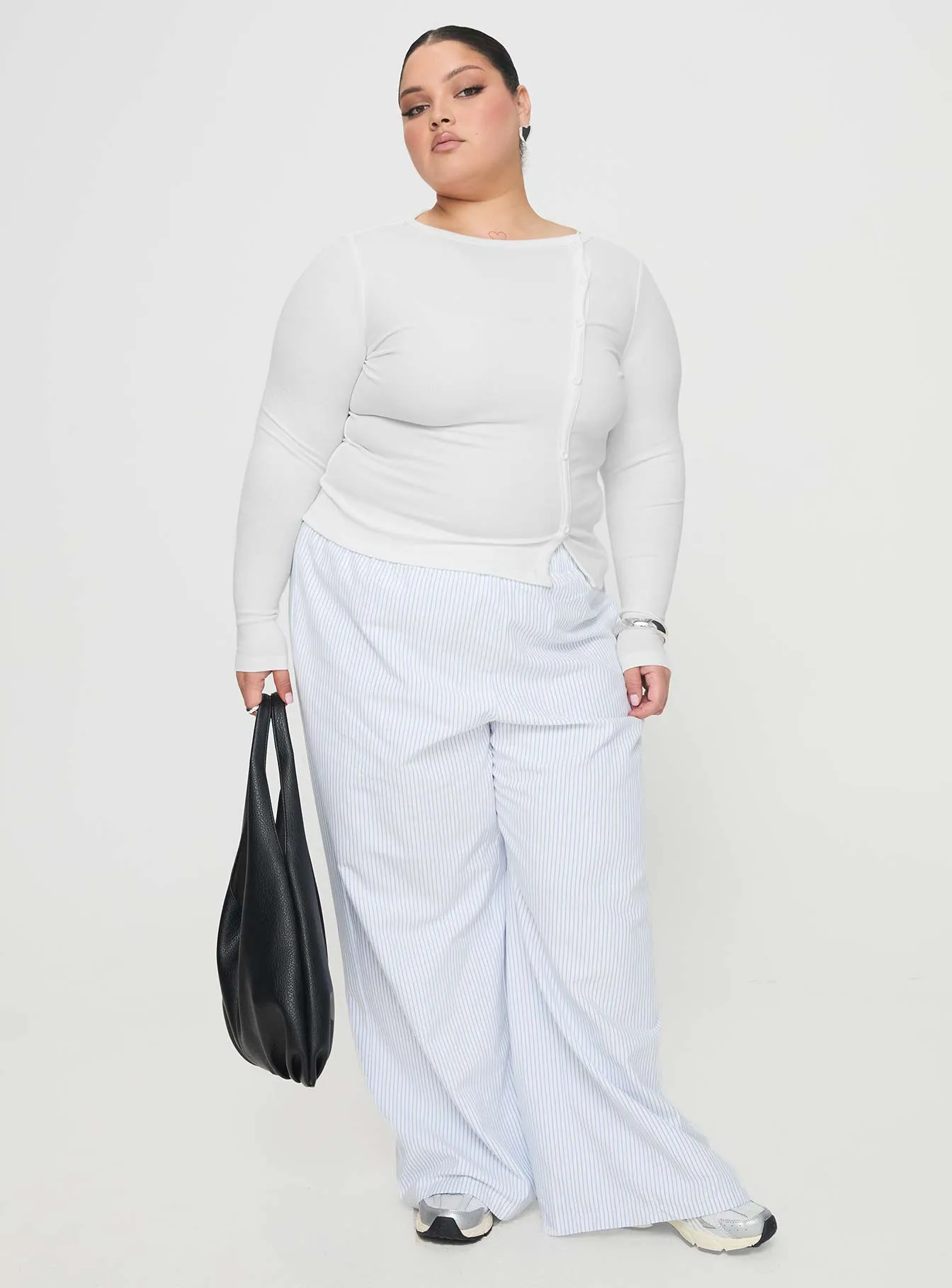 Passoni Long Sleeve Top White Curve