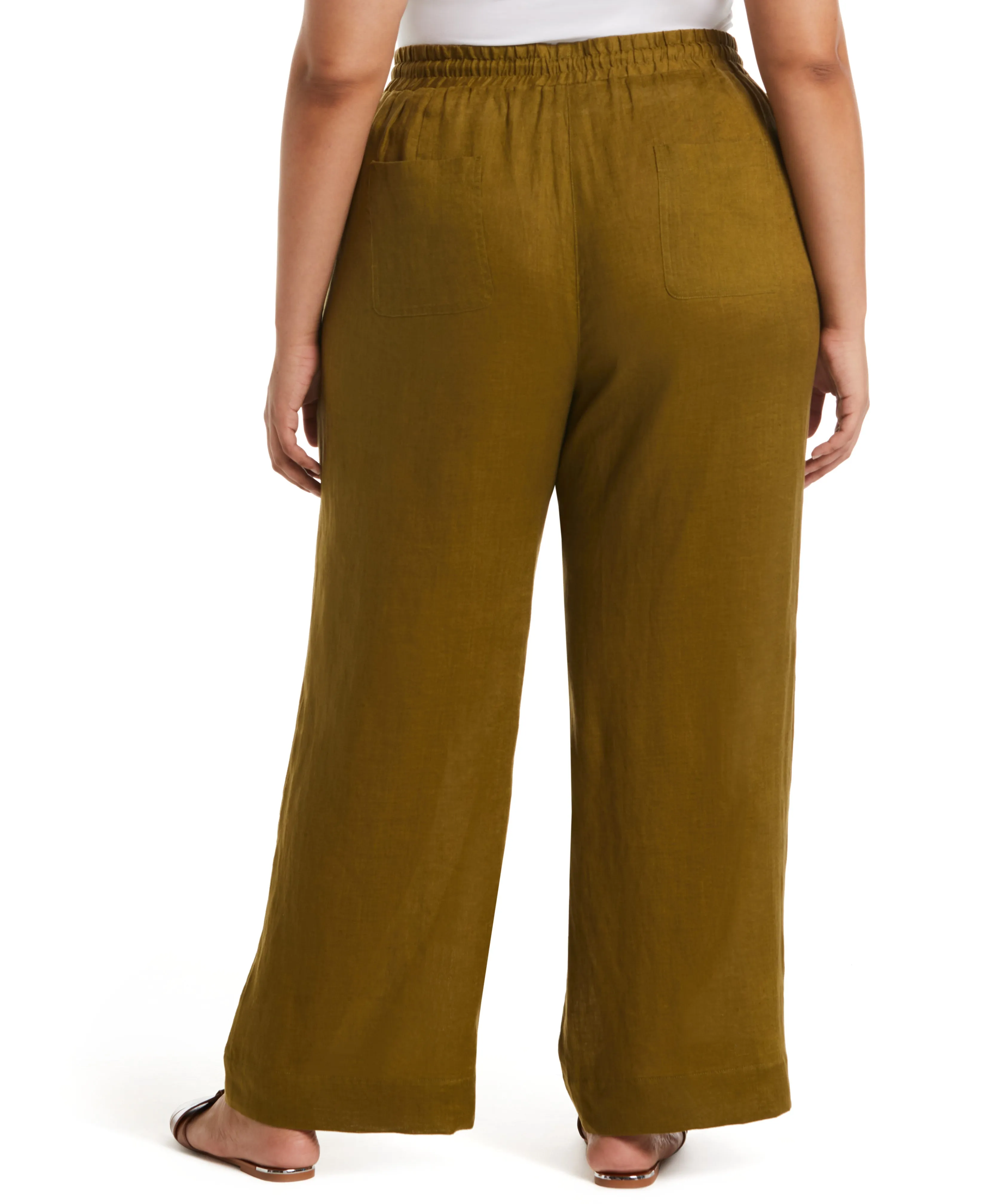 Plus Size Modern Fit Wide Leg Linen Pant