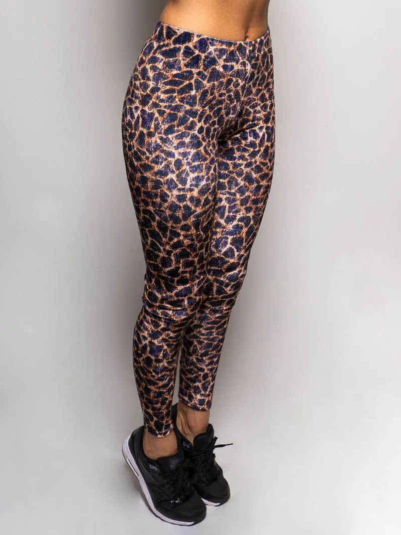 Purple Cheetah Velvet Leggings