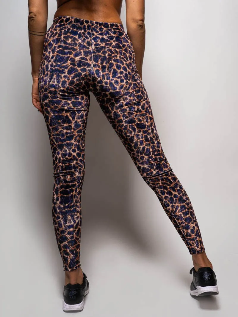 Purple Cheetah Velvet Leggings