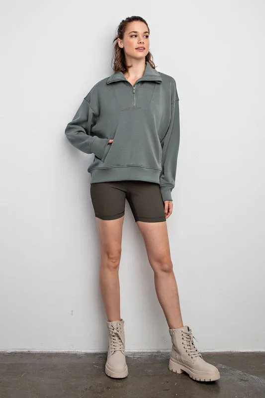 Quarter Zip Funnel Neck Pullover