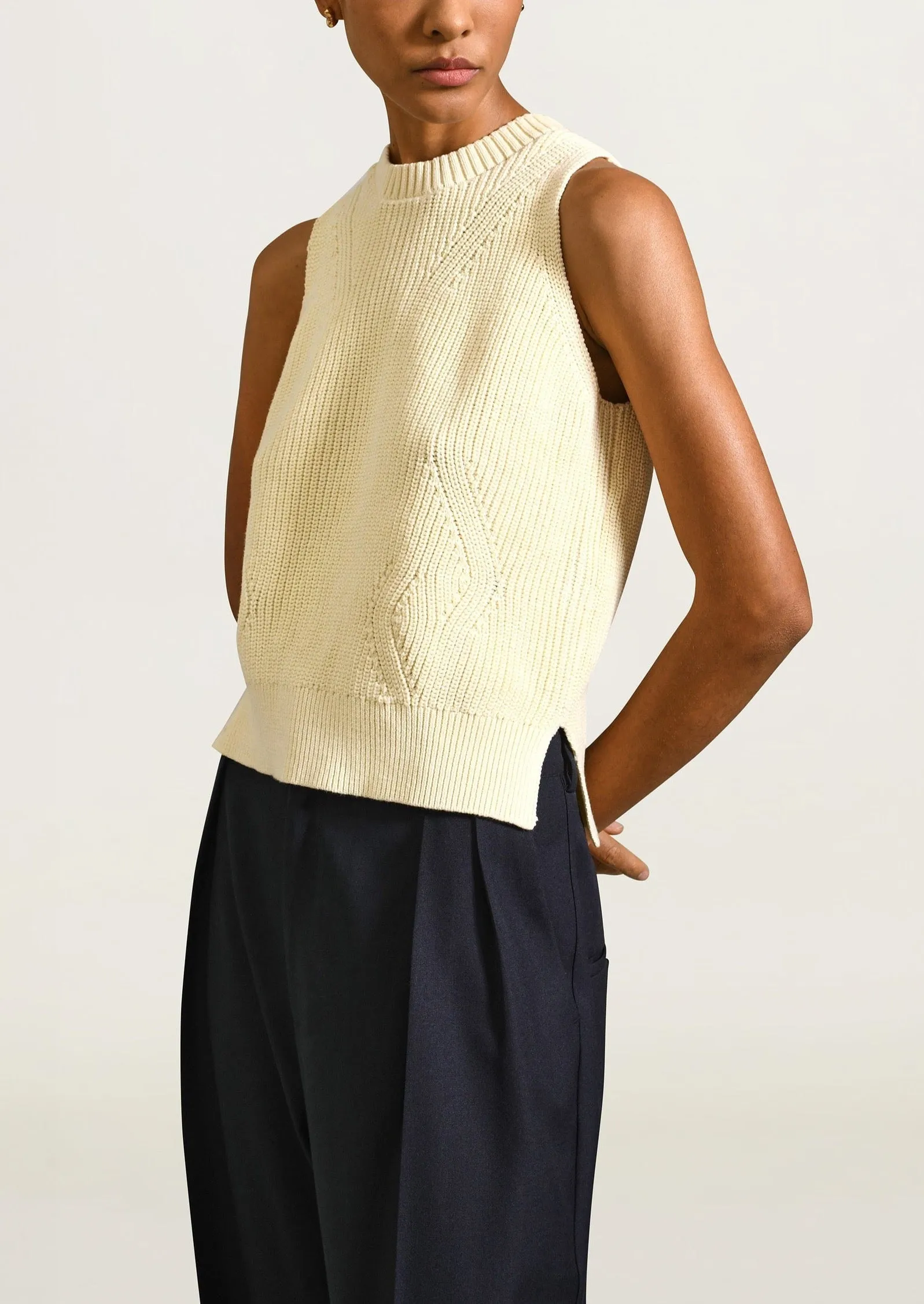 Quinn Sweater Vest, Cream