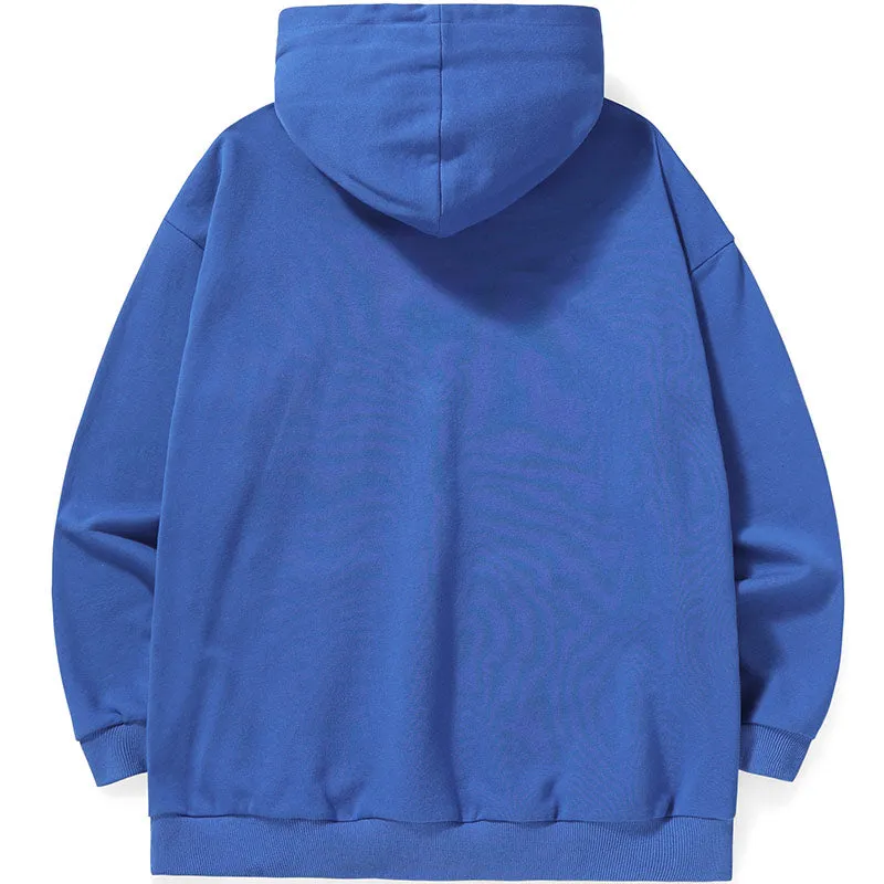 Removable Chain Letter Print Kangaroo Pocket Hoodies