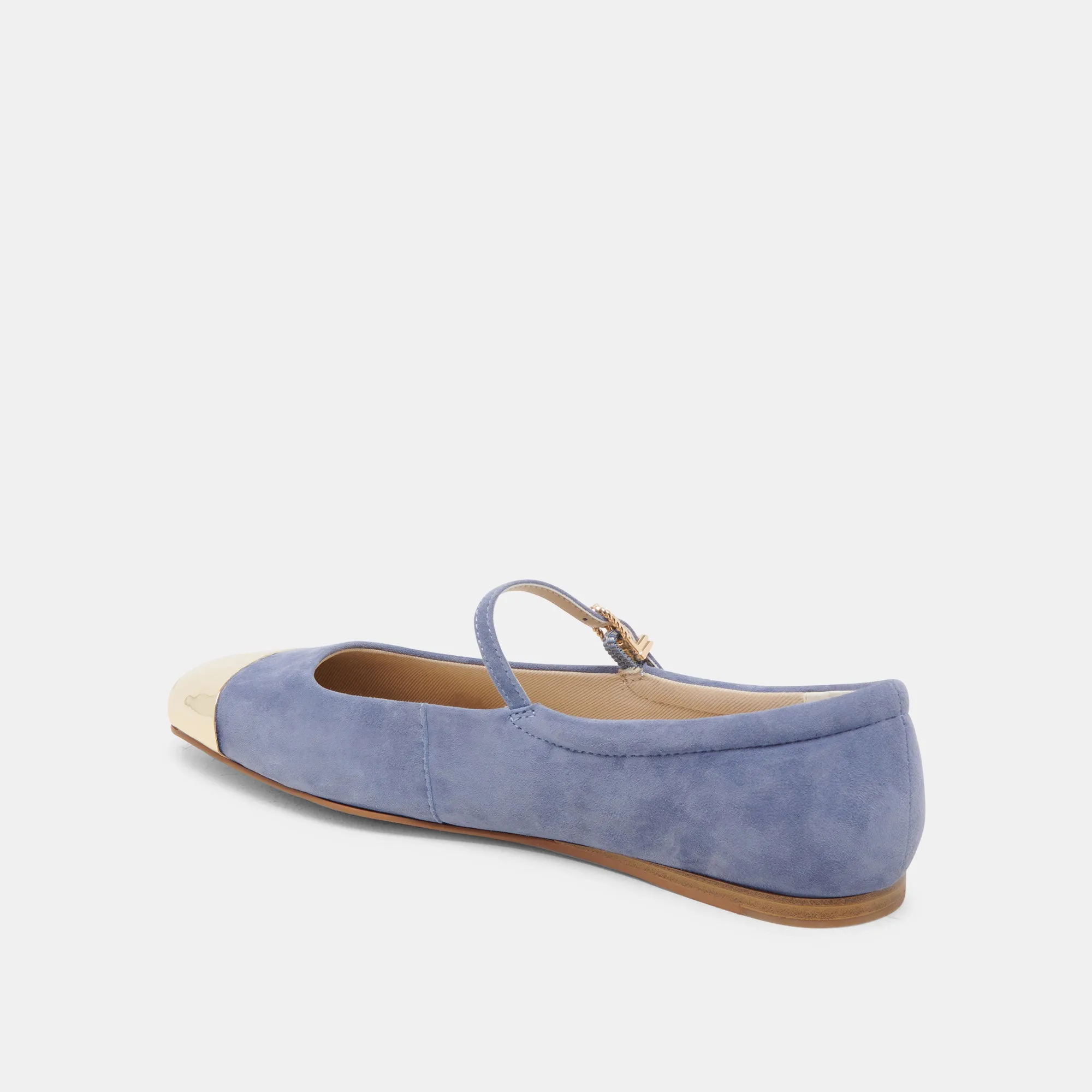 REYES TOE CAP BALLET FLATS BLUEBELL SUEDE