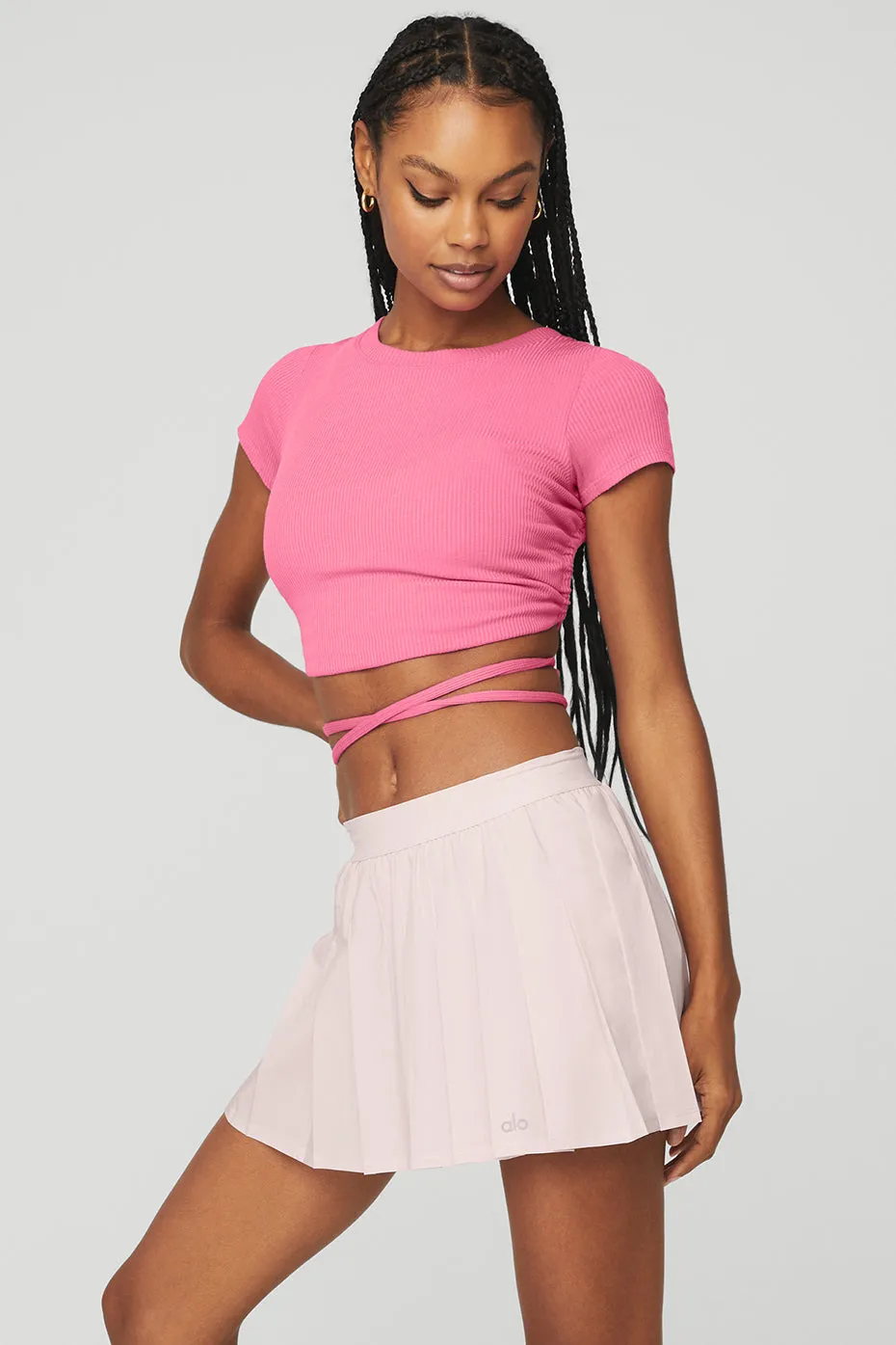 Ribbed Manifest Short Sleeve - Pink Fuchsia