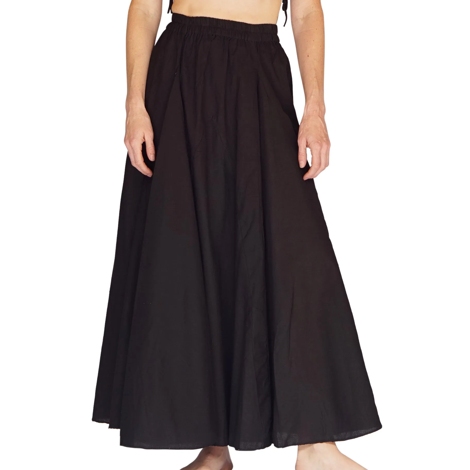 'Sadie' Renaissance Festival, Steampunk, Long Flowing Cotton Skirt - Black