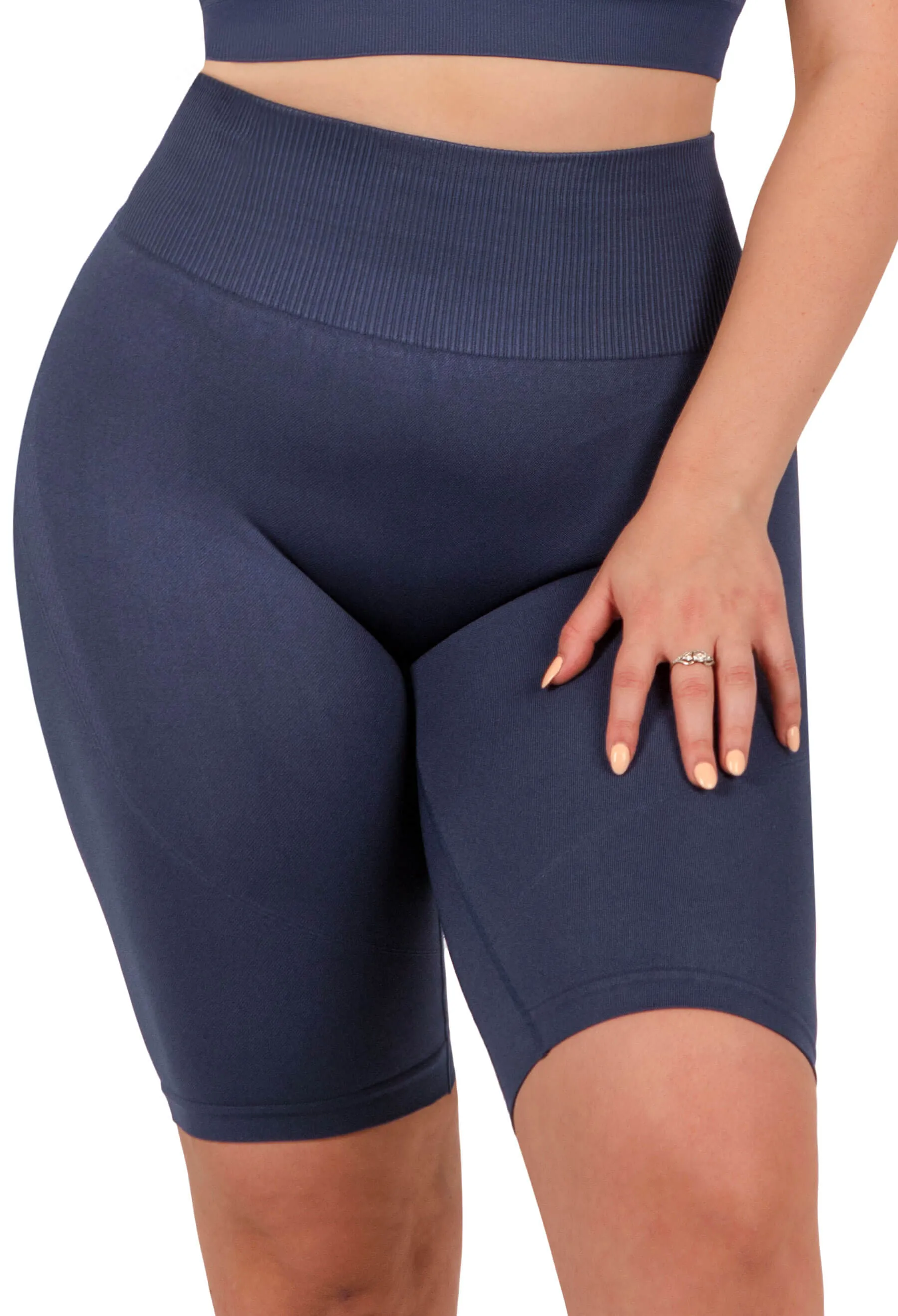 Seamless High Waist Long Biker Shorts - 3 Pack