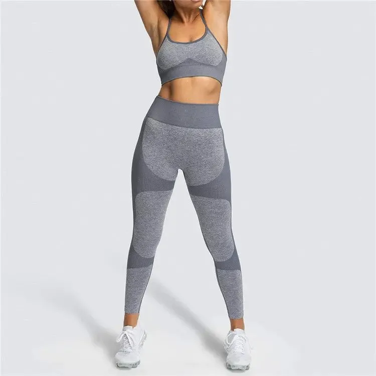 Seamless Sports Bra and High Waist Leggings Set for Women - Gym, Fitness, Running, Yoga (2 Piece Set)