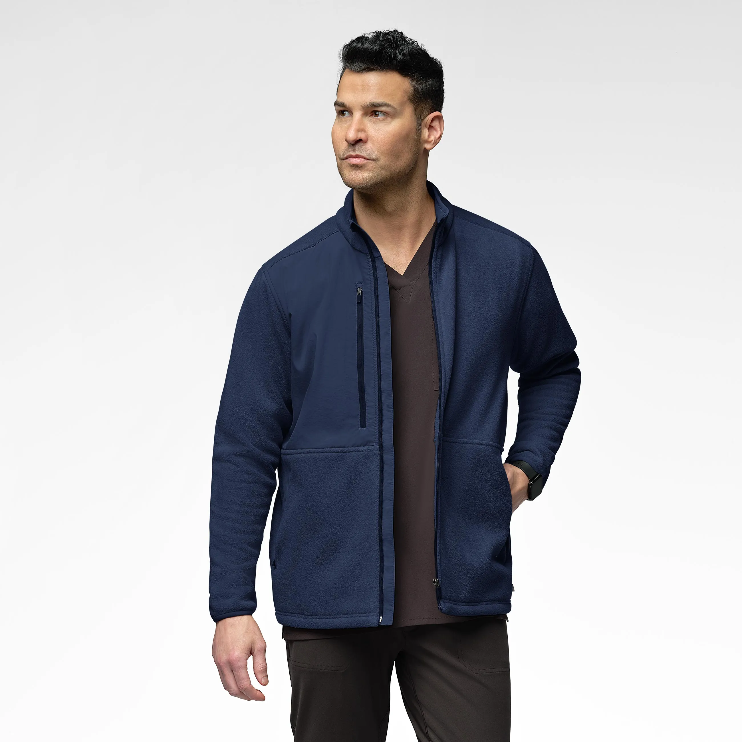 Slate Men's Micro Fleece Zip Jacket - Navy