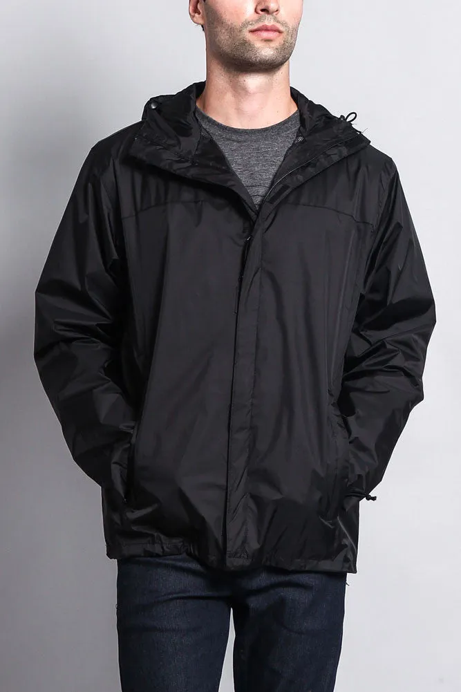 Solid Color Classic Hooded Windbreaker Jacket