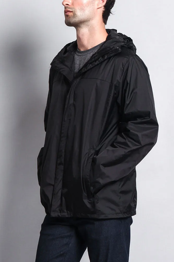 Solid Color Classic Hooded Windbreaker Jacket