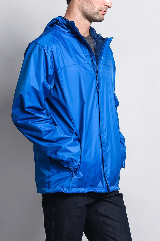 Solid Color Classic Hooded Windbreaker Jacket