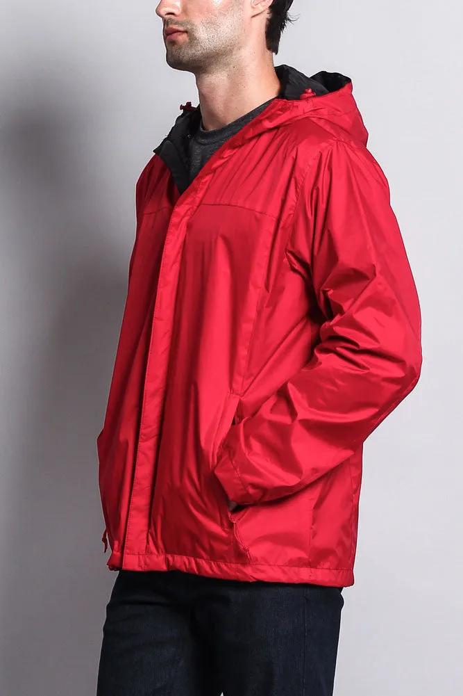 Solid Color Classic Hooded Windbreaker Jacket