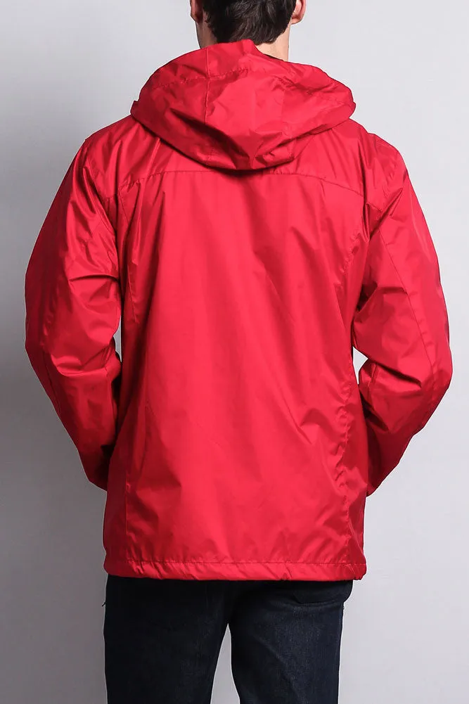 Solid Color Classic Hooded Windbreaker Jacket