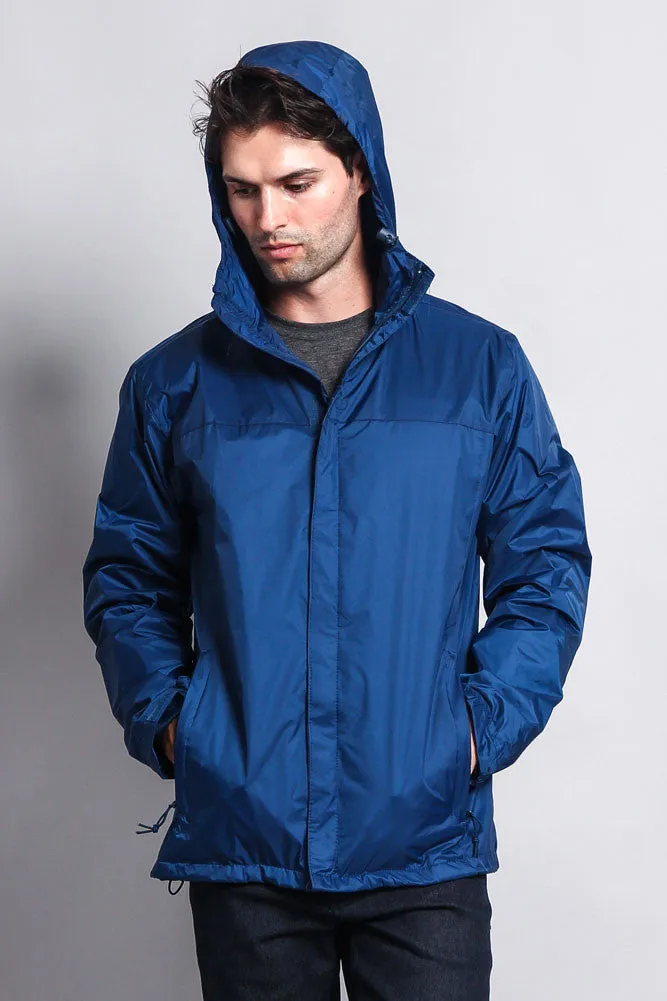 Solid Color Classic Hooded Windbreaker Jacket