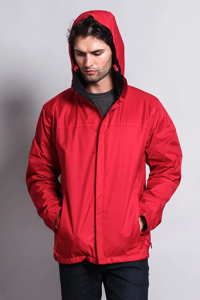 Solid Color Classic Hooded Windbreaker Jacket