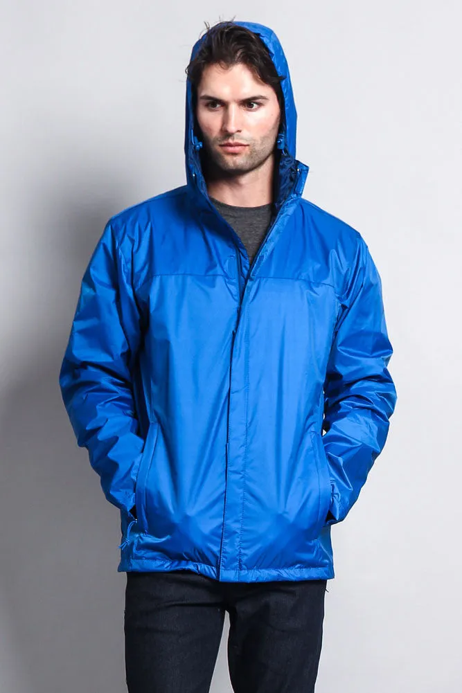 Solid Color Classic Hooded Windbreaker Jacket