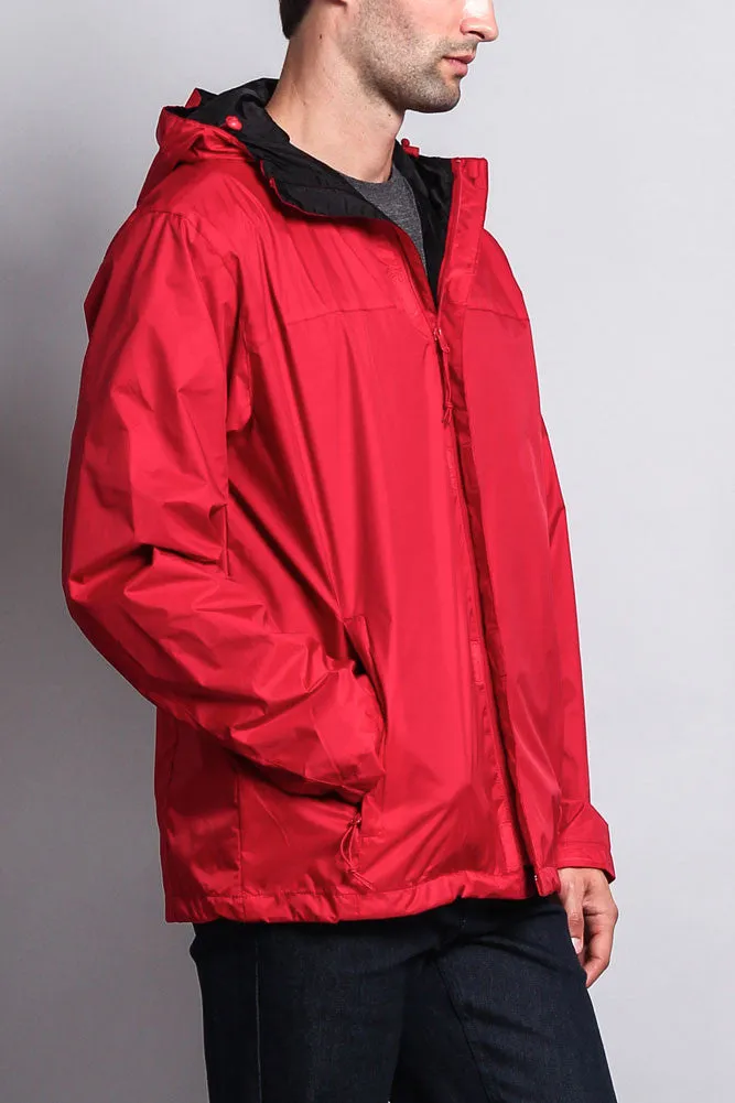 Solid Color Classic Hooded Windbreaker Jacket