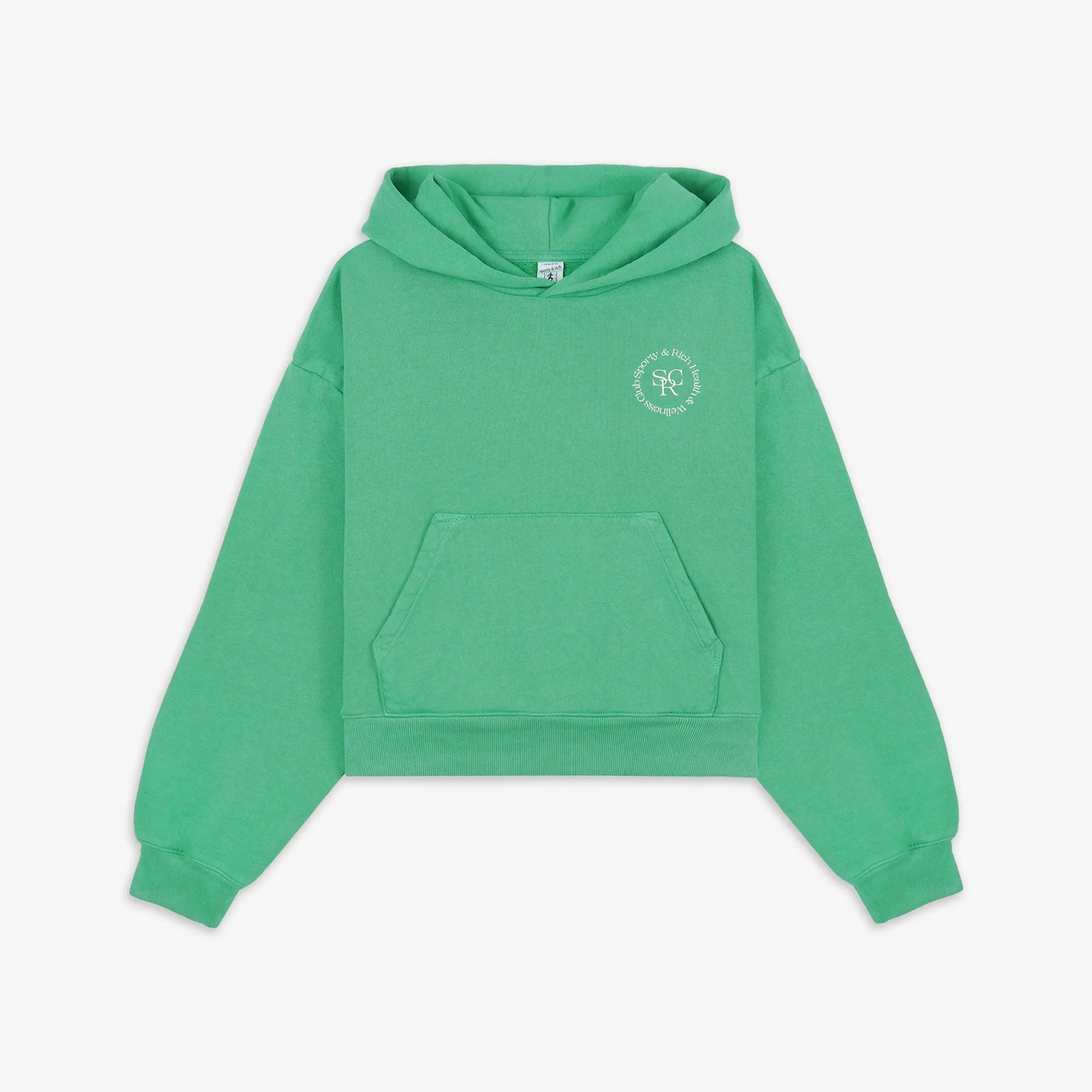 SPORTY & RICH | WMN'S SRHWC CROPPED HOODIE { VERDE/WHITE