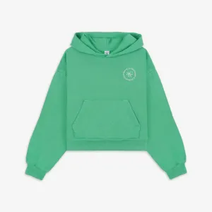 SPORTY & RICH | WMN'S SRHWC CROPPED HOODIE { VERDE/WHITE