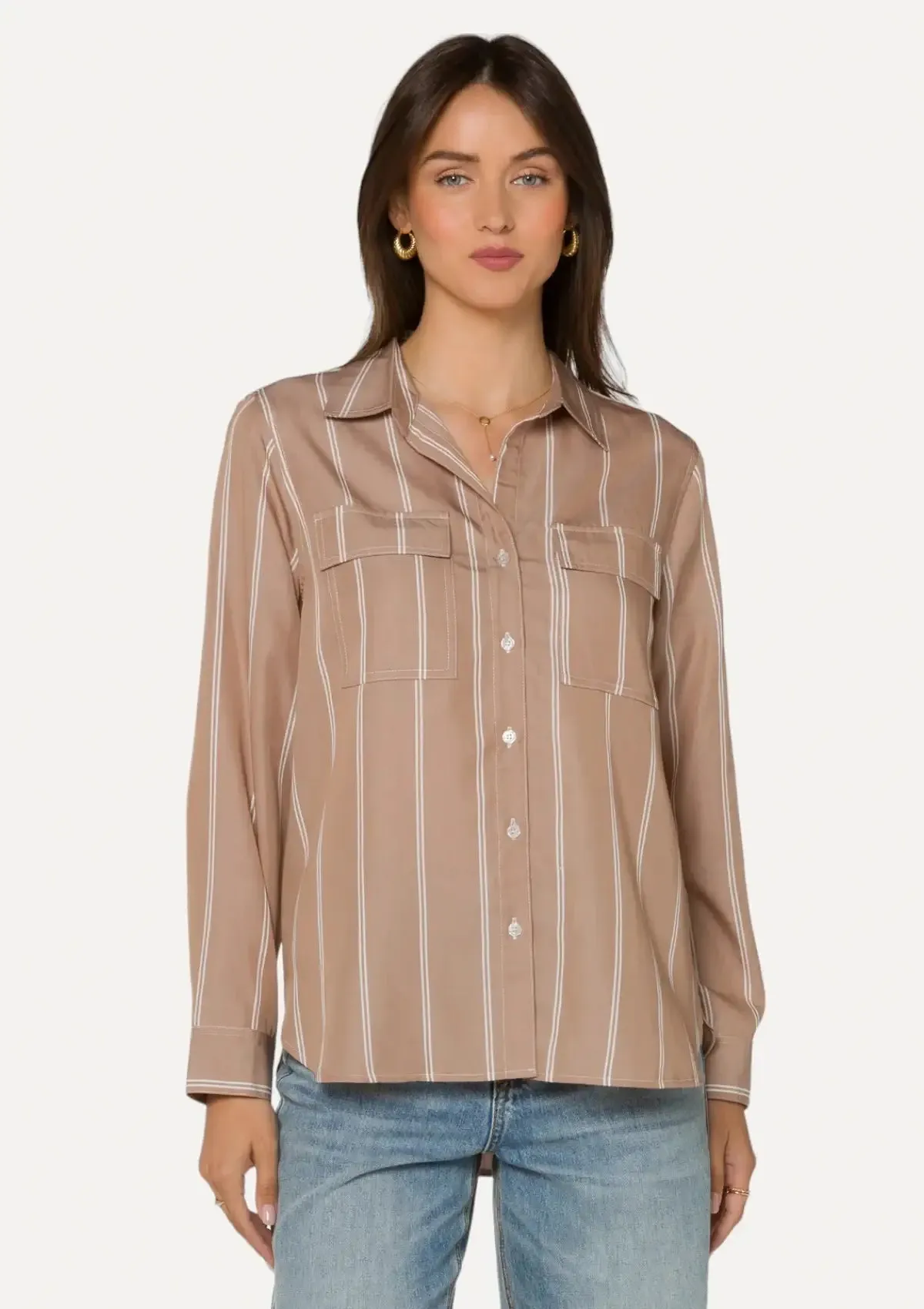 Talma Button Down Top - Praline