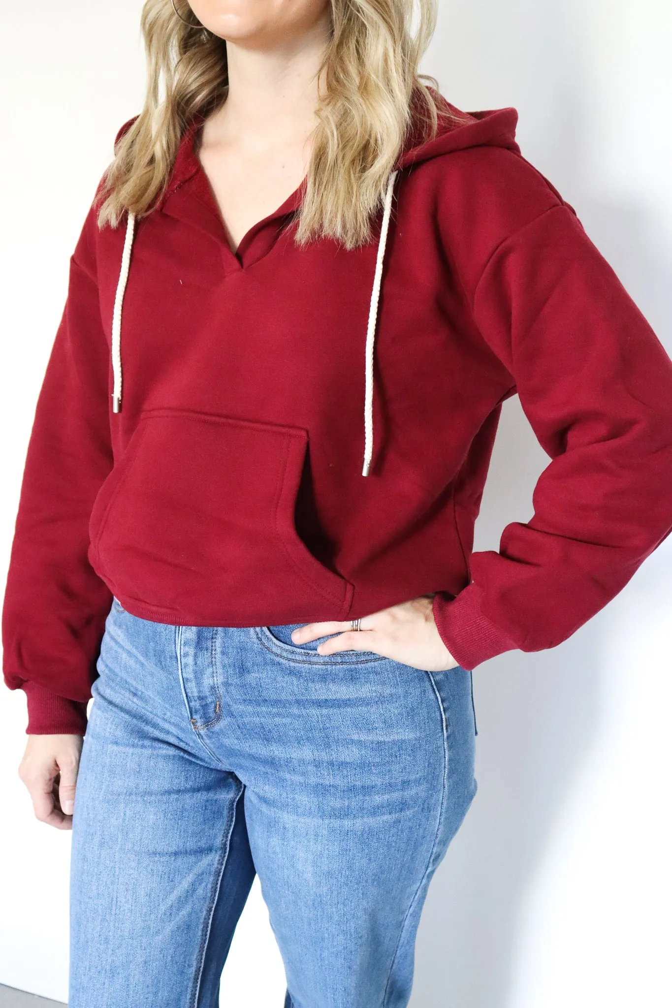 The Weekender V-Neck Crop Hoodie (BFCM)