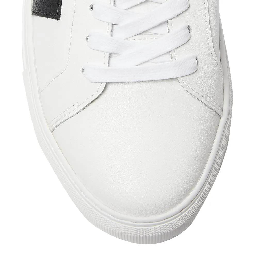 Trio Sneaker in White And Black Leather