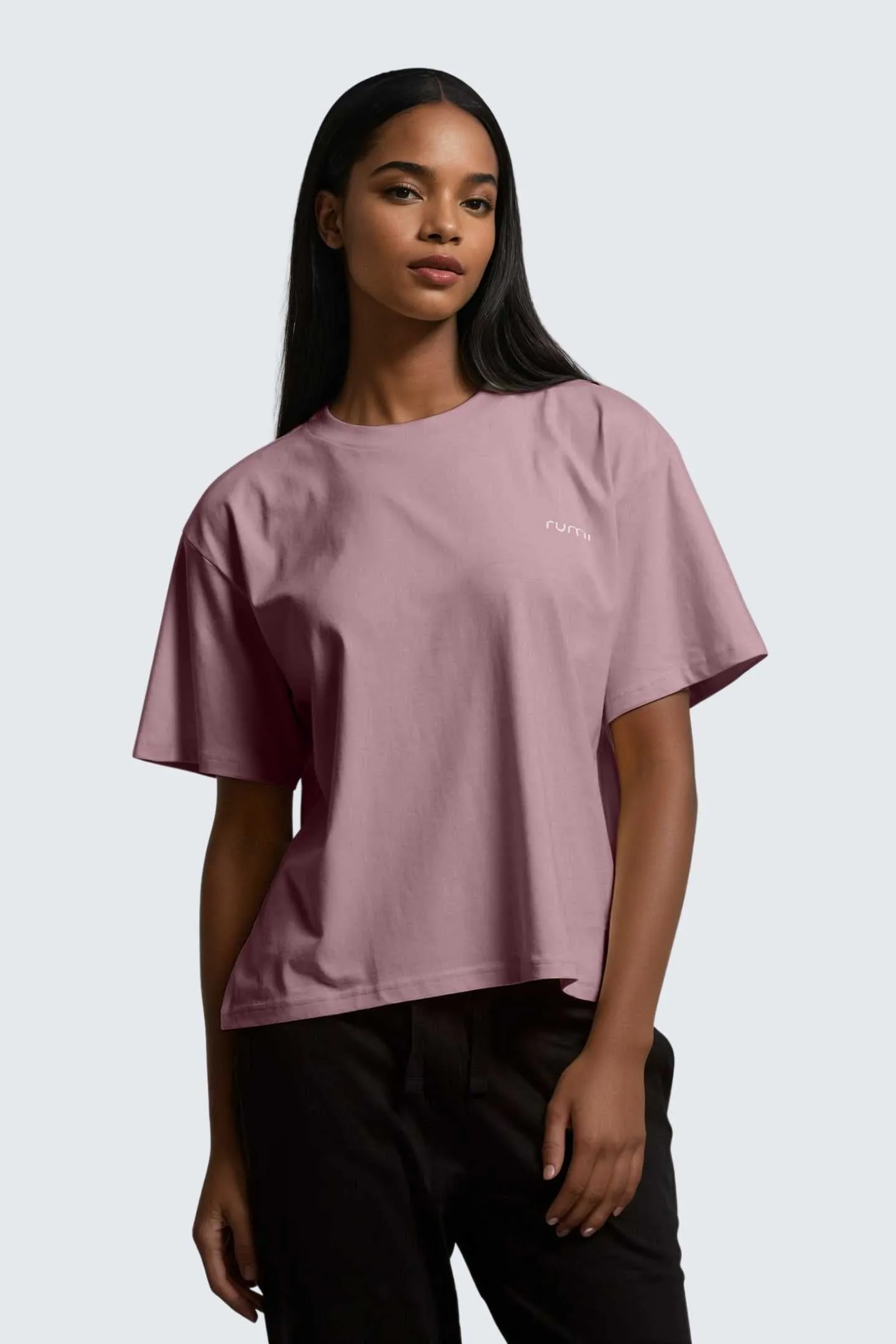 W Moon Tee Short Oversize - Rose Deep