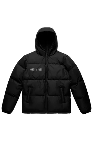 White DF - Black Hooded Puffer Jacket