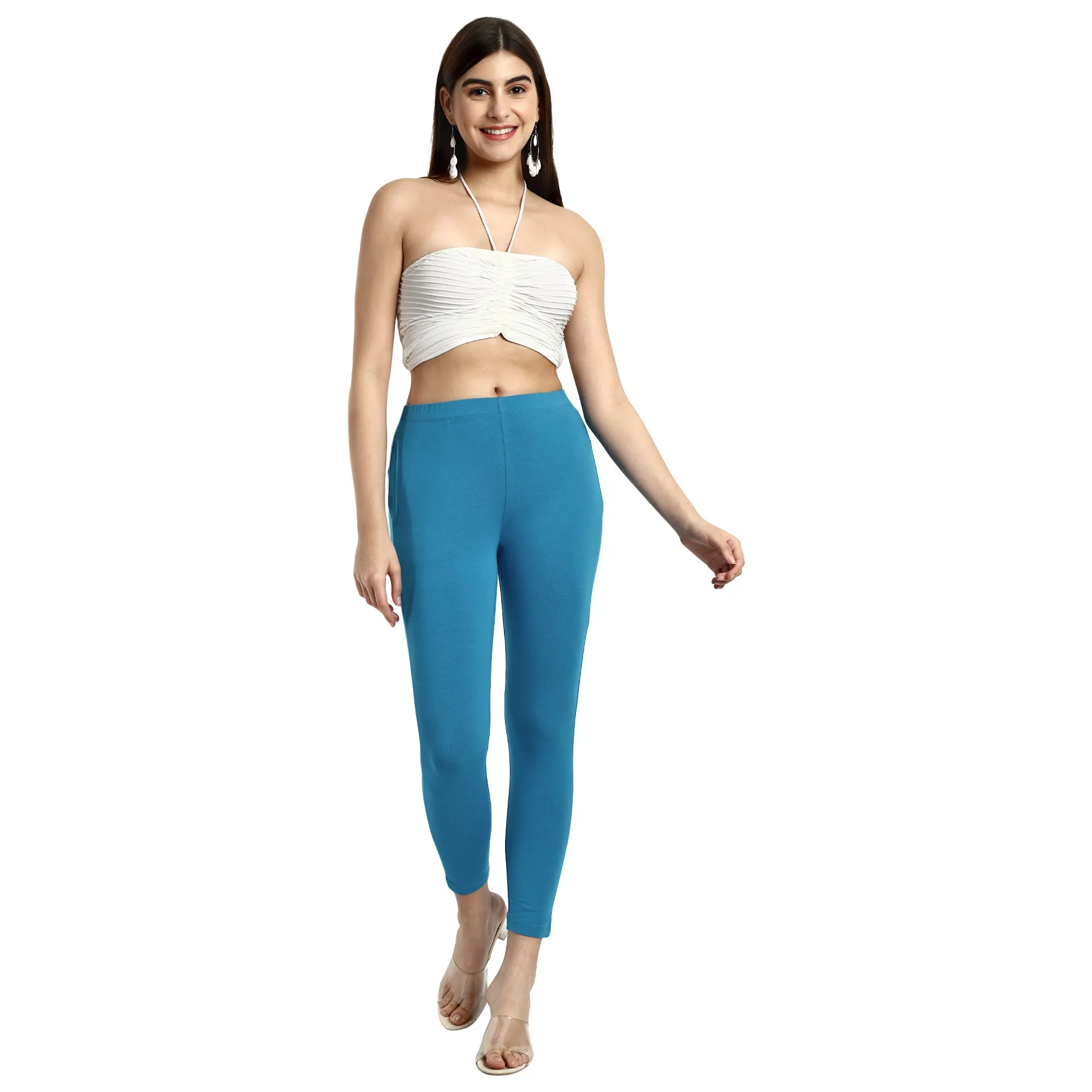 Women Blue Ankle Length Legging