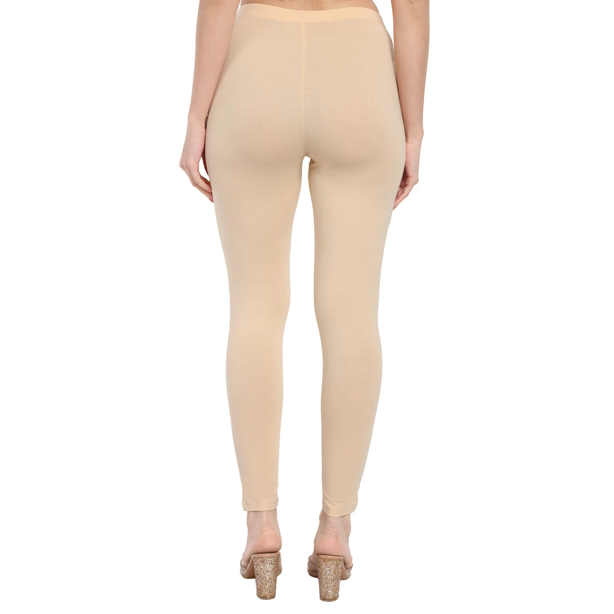 Women Light Peach Regular Legging