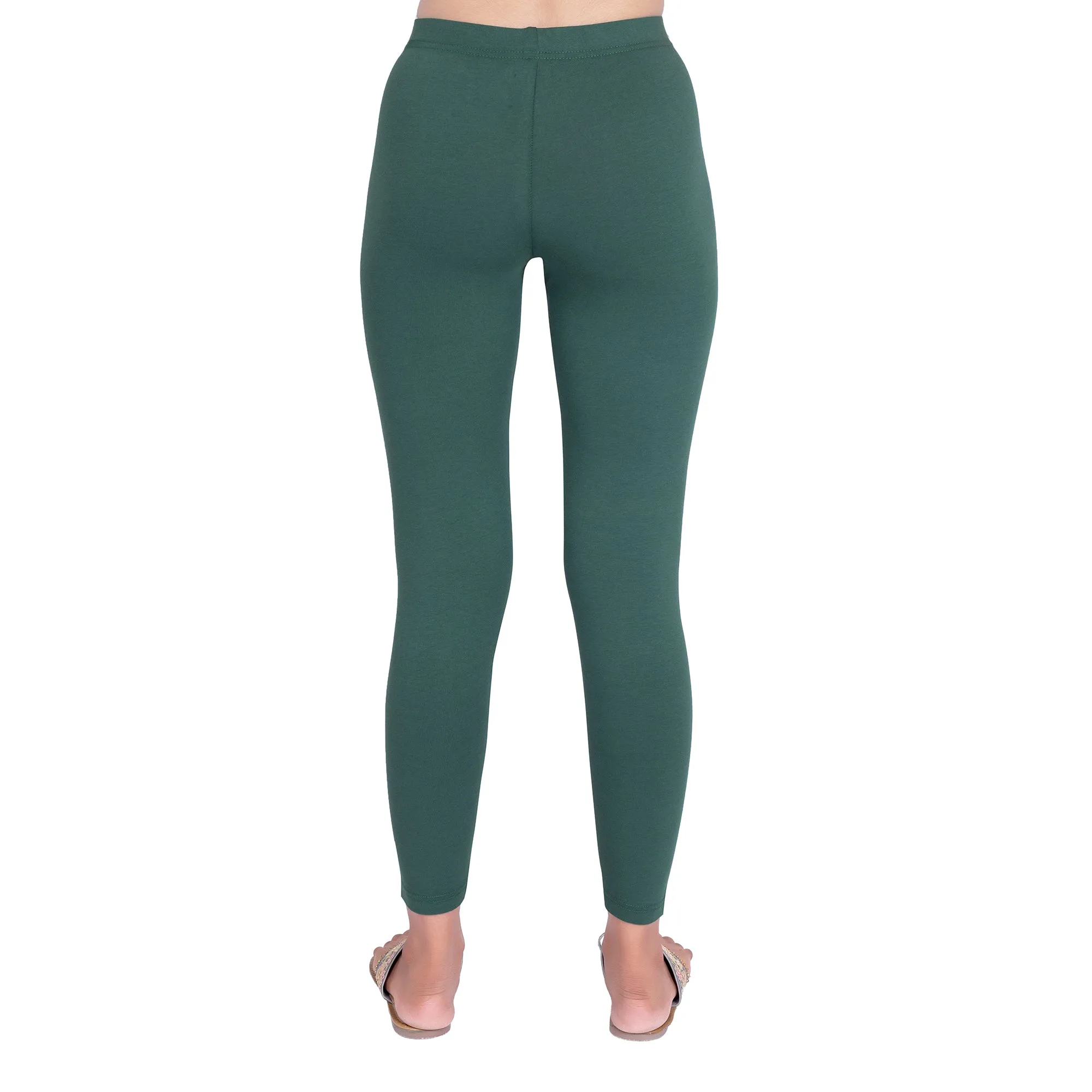 Women Moss Green Ankle Length Legging