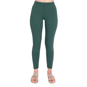 Women Moss Green Ankle Length Legging