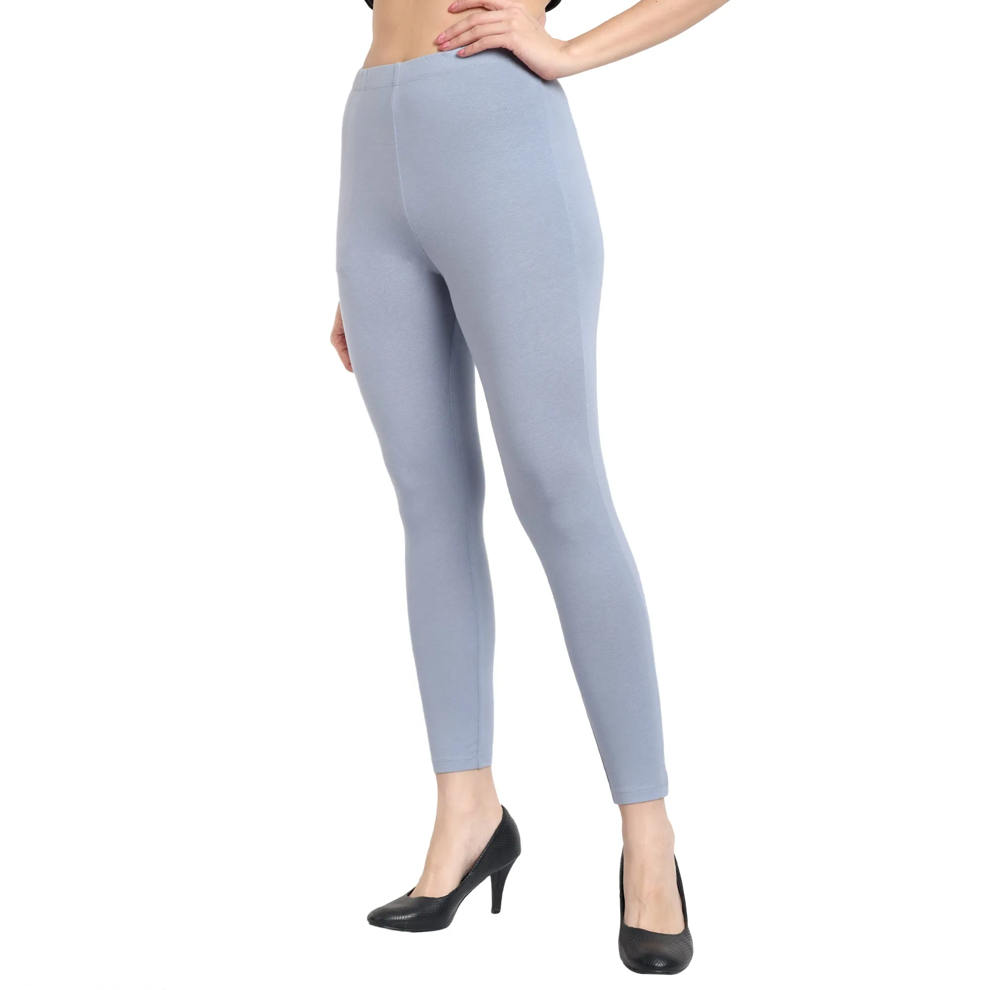 Women Shark Grey Ankle Length Legging