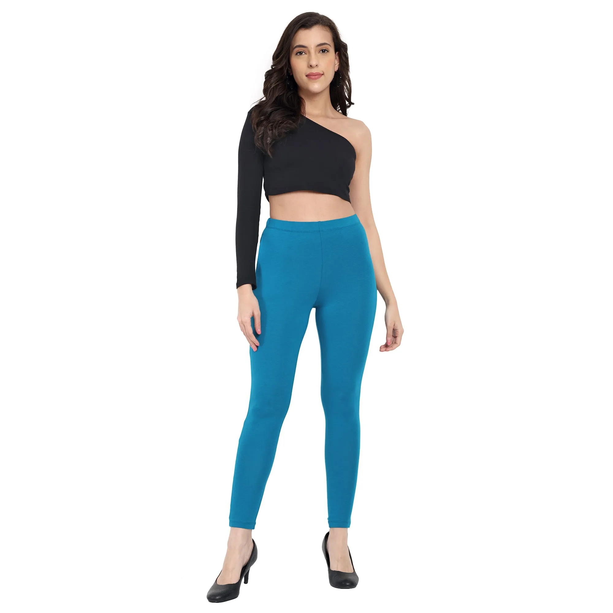 Women Teal Regular Legging