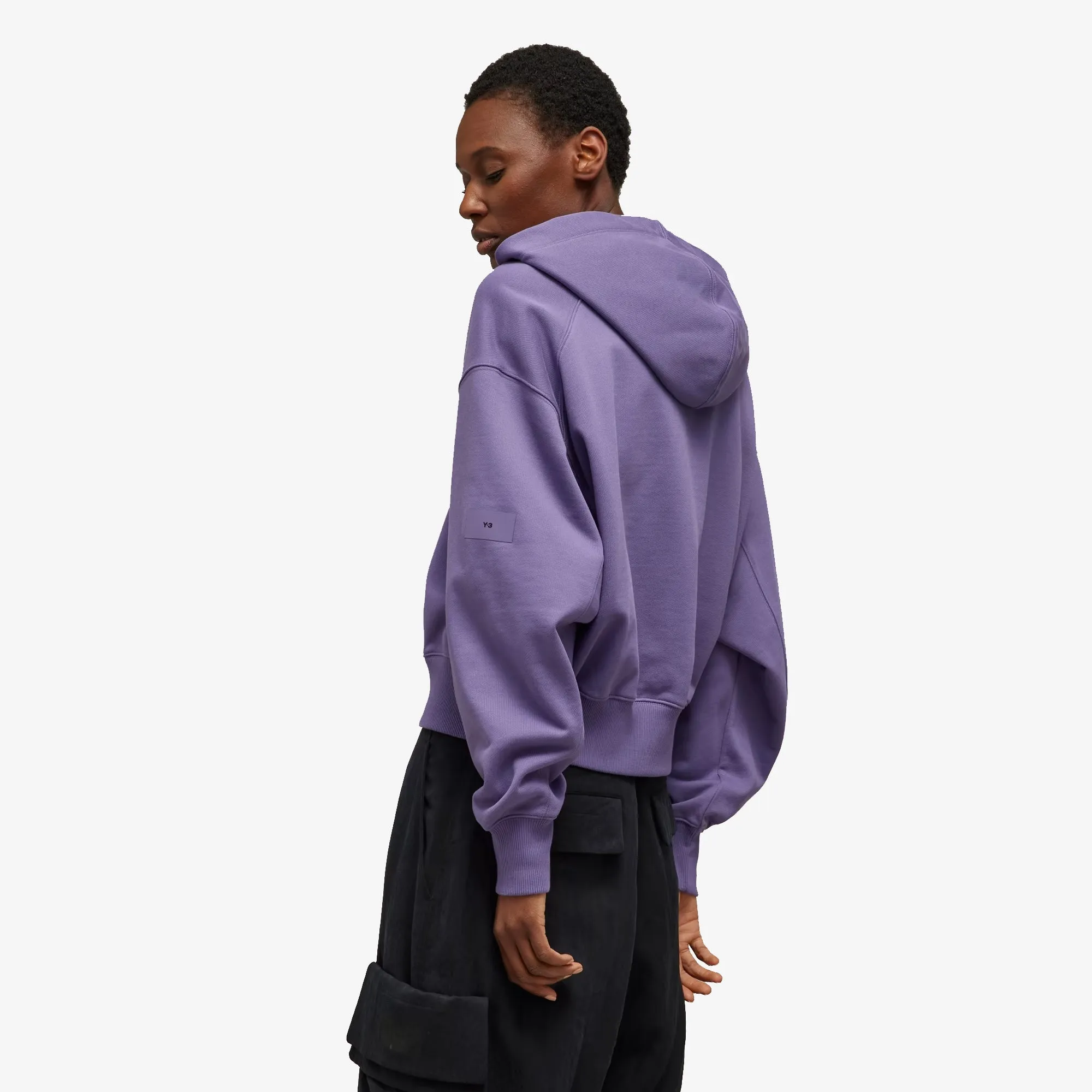 Y-3 | WMN'S ORGANIC COTTON TERRY BOXY HOODIE  { TECH PURPLE