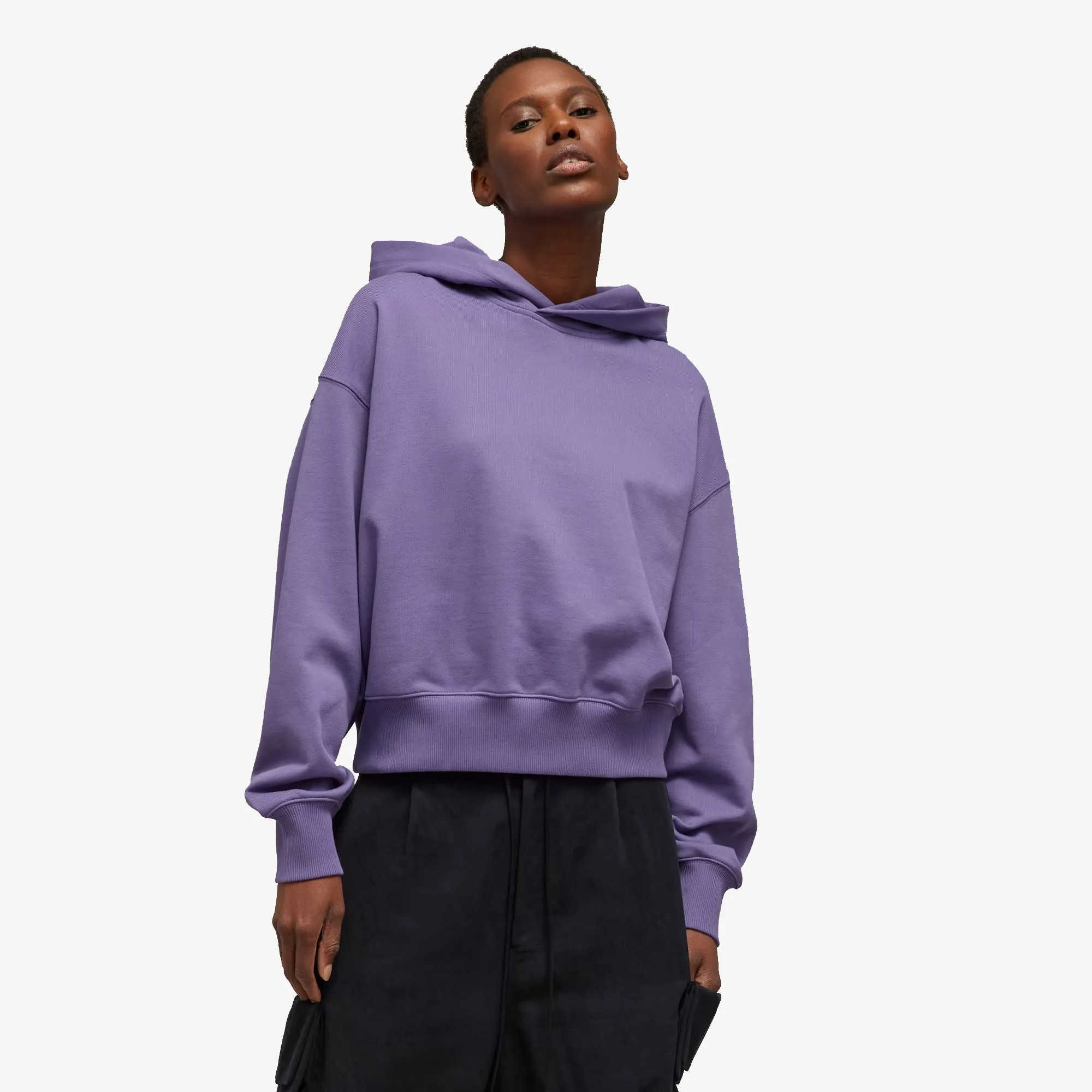 Y-3 | WMN'S ORGANIC COTTON TERRY BOXY HOODIE  { TECH PURPLE